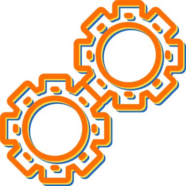 Gears web simgesi, çark sembolü, basit tasarım, vektör illüstrasyonu 