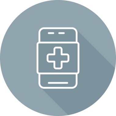 Tıbbi Uygulama Web simgesi, vektör illüstrasyonu