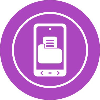 Dosya sembolü çizim tasarımı olan akıllı telefon 