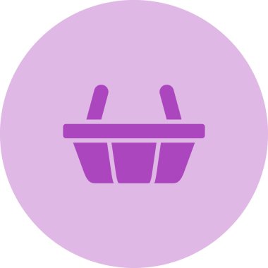 Sepet simgesi, vektör illüstrasyonu basit tasarım