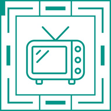 Televizyon. Web simgesi basit illüstrasyon 
