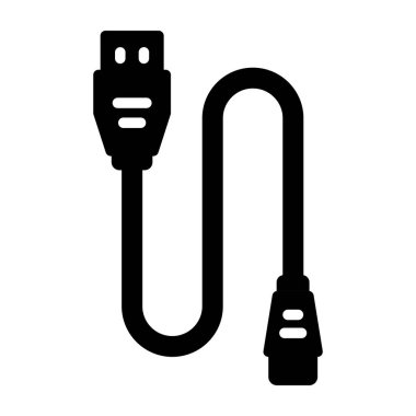 yazıcı kablo simgesi web basit illüstrasyon