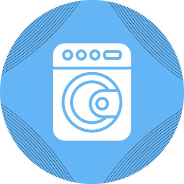 Çamaşır makinesi. Web simgesi basit illüstrasyon