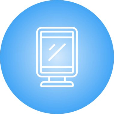 Masaüstü bilgisayar simgesi, vektör illüstrasyonu basit tasarım