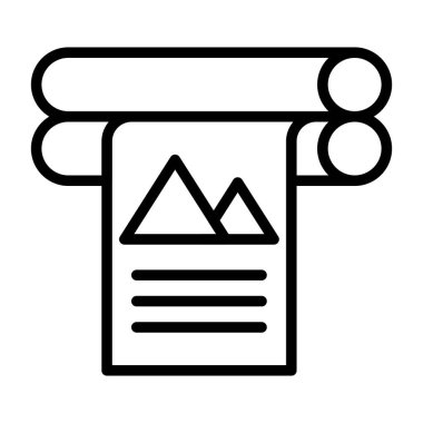 Büyük Biçim Yazıcı vektör simgesi basit illüstrasyon