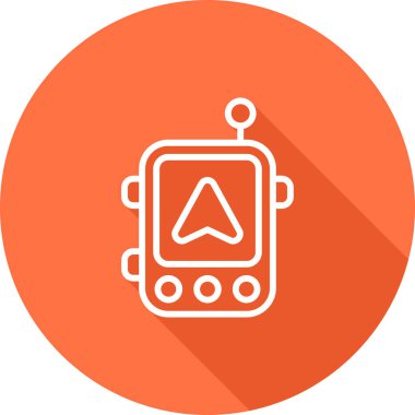 GPS yön bulma simgesi, navigasyon işareti, düğme, vektör illüstrasyonu