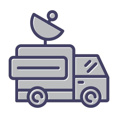 Kamyonet simgesi, vektör illüstrasyonu