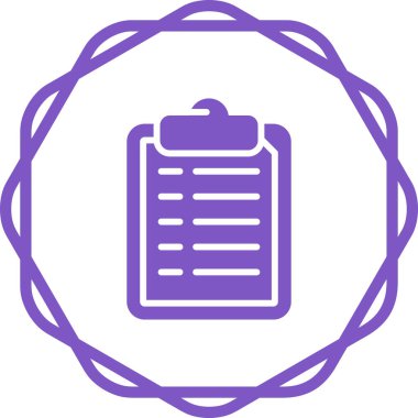 Belge simgesi ve vektör illüstrasyonlu pano 