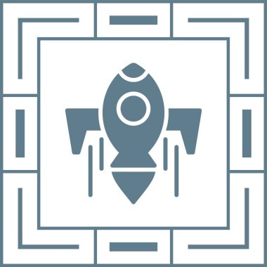 roket simgesi, vektör illüstrasyonu basit tasarım