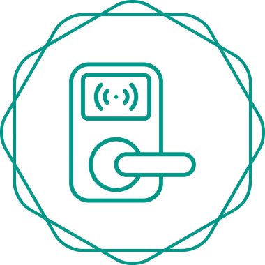 Eşsiz kablosuz anahtar kapı kilidi vektör çizgisi simgesi