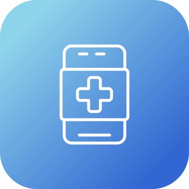 Tıbbi Uygulama Web simgesi, vektör illüstrasyonu