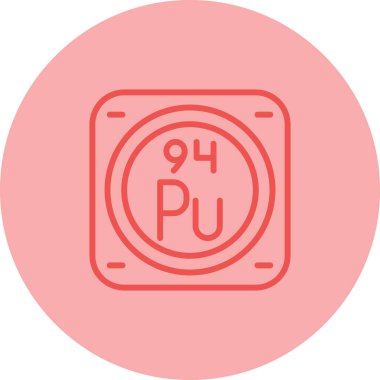 Plütonyum kimyasal element simgesi web illüstrasyonu