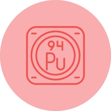 Plutonium chemical element icon web illustration clipart