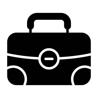 evrak çantası web simgesi, bagaj işareti, vektör illüstrasyonu