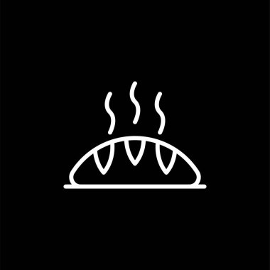 İzole edilmiş taze ekmek simgesinin vektör çizimi 