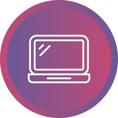 dizüstü bilgisayar simgesi, basit vektör tasarımı 