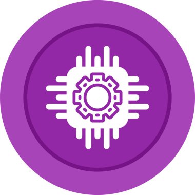 İşlemci Web simgesi vektör illüstrasyonu 