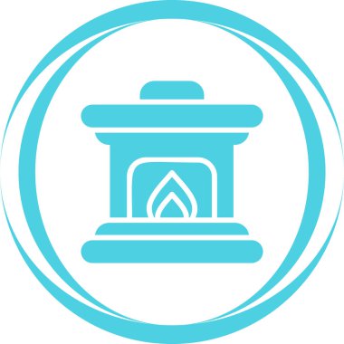  Ateş Yeri simgesi vektör illüstrasyonu