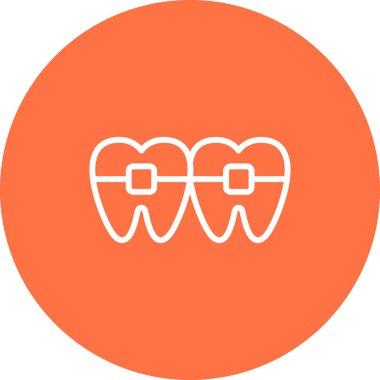 Ortodontik parantez simgesinin web illüstrasyonu