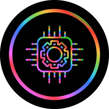 İşlemci Web simgesi vektör illüstrasyonu 