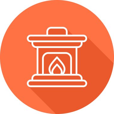  Ateş Yeri simgesi vektör illüstrasyonu