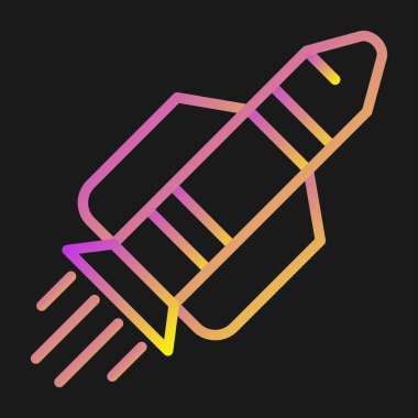 roket simgesi, vektör illüstrasyonu basit tasarım