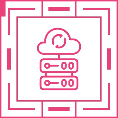Bulut veritabanı simgesi, vektör illüstrasyonu 