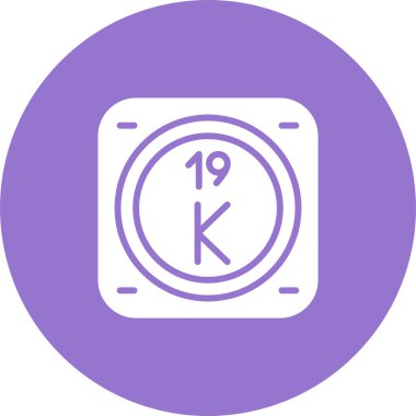 Potasyum kimyasal element. Web simgesi basit illüstrasyon