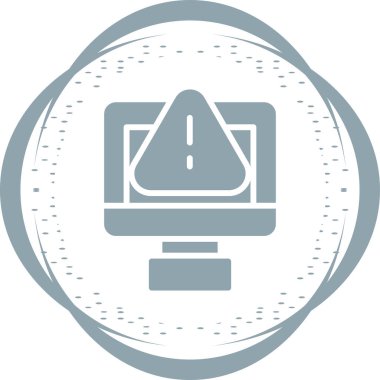 Uyarı işareti çizimi olan dizüstü bilgisayar 