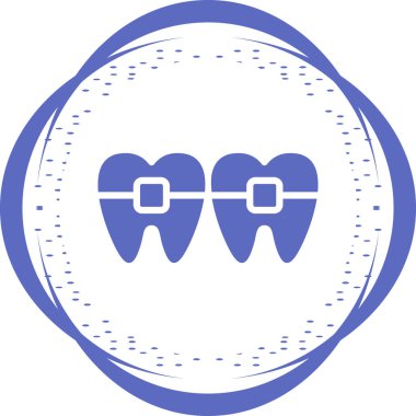 Ortodontik parantez simgesinin web illüstrasyonu