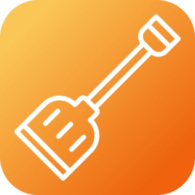 Kar küreği ağ simgesi, vektör illüstrasyonu           