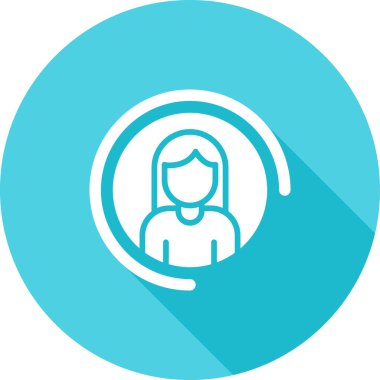 Kadın kullanıcı. Web simgesi basit illüstrasyon