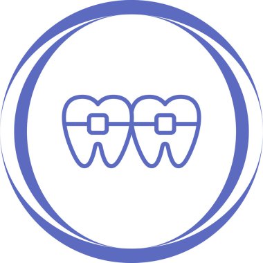 Ortodontik parantez simgesinin web illüstrasyonu