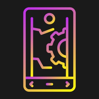 Akıllı telefon simgesinin vektör illüstrasyonu 