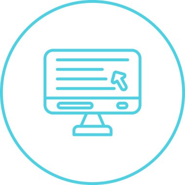 Masaüstü Bilgisayar Web simgesi vektör çizimi