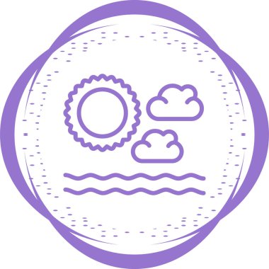 Bulutlu güneş, web simgesi, basit tasarım 