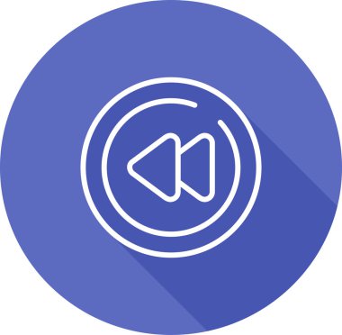 vector illustration,  Rewind Circle Icon