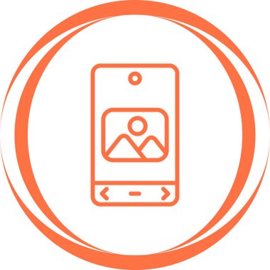 Resim resimli akıllı telefonun vektör simgesi
