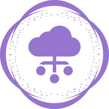 Bulut hesaplama simgesi vektör illüstrasyonu           