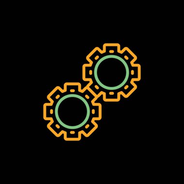 Gears web simgesi, çark sembolü, basit tasarım, vektör illüstrasyonu 