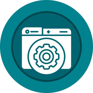 Bakım simgesi, servis aracı simgesi, vektör illüstrasyonu