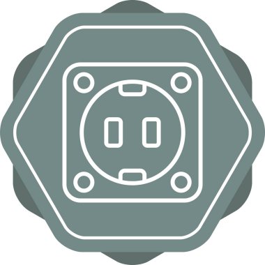 elektrik çıkış simgesi, vektör illüstrasyonu 