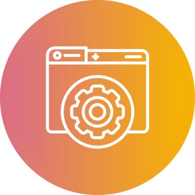 Bakım simgesi, servis aracı simgesi, vektör illüstrasyonu