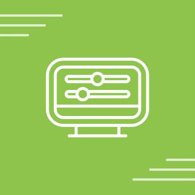 Masaüstü Bilgisayar Web simgesi vektör çizimi