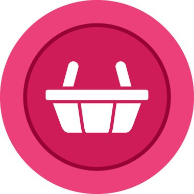 Sepet simgesi, vektör illüstrasyonu basit tasarım