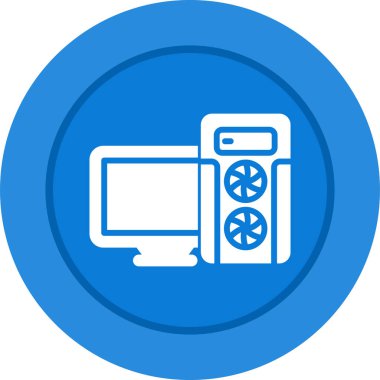 Oyun PC simgesi, vektör illüstrasyonu basit tasarım