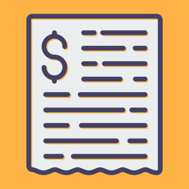 Bill vektör simgesi modern illüstrasyon