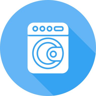 Çamaşır makinesi. Web simgesi basit illüstrasyon