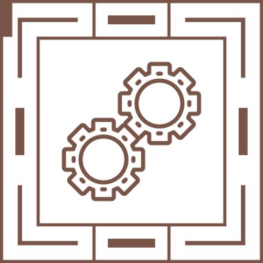 Gears web simgesi, çark sembolü, basit tasarım, vektör illüstrasyonu 