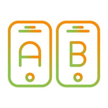 A-B Simge Testi. İş ve Finans. İzole İllüstrasyon. B varyasyonlarını test etmek için iki web sayfası.